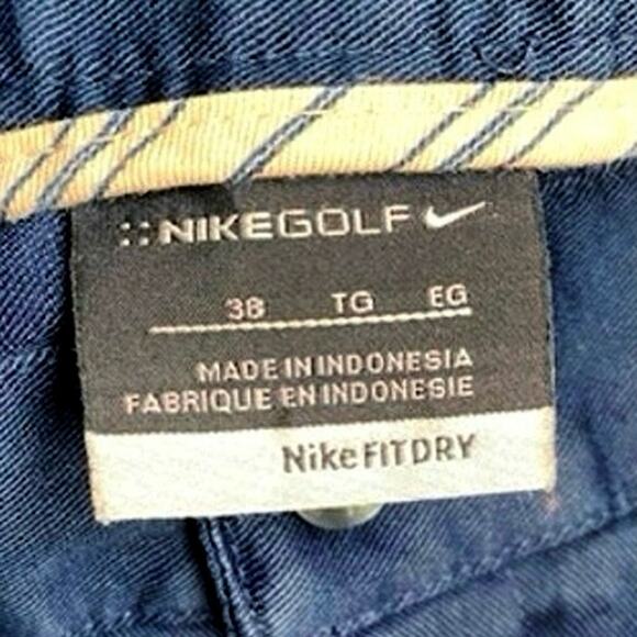 EUC NIKE GOLF Performance Chino Shorts Navy Blue Mens SZ 38 Preppy Sporty Casual - Picture 5 of 8